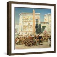 Wagon and Pylon, Detail from Israel in Egypt, 1867-Edward John Poynter-Framed Giclee Print