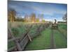 Wagon at Sunrise Along the Oregon Trail, Walla Walla County, WA USA-Brent Bergherm-Mounted Photographic Print