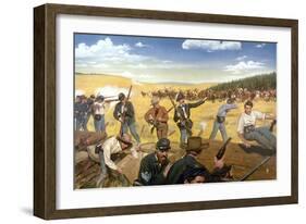 Wagon Box Fight, 1867-Hugh Charles Mcbarron Jr.-Framed Giclee Print