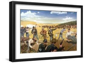 Wagon Box Fight, 1867-Hugh Charles Mcbarron Jr.-Framed Giclee Print