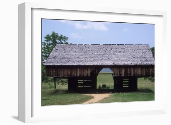 Wagon in a Cantilevered Barn, Cades Cove, Great Smoky Mountains National Park, Tennessee-null-Framed Photographic Print