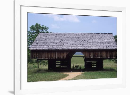 Wagon in a Cantilevered Barn, Cades Cove, Great Smoky Mountains National Park, Tennessee-null-Framed Photographic Print