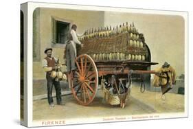 Wagon Loaded with Chianti Bottles-null-Stretched Canvas