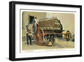 Wagon Loaded with Chianti Bottles-null-Framed Art Print