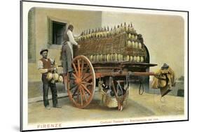Wagon Loaded with Chianti Bottles-null-Mounted Art Print