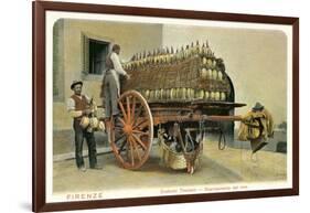 Wagon Loaded with Chianti Bottles-null-Framed Art Print