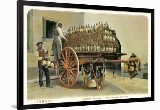 Wagon Loaded with Chianti Bottles-null-Framed Art Print