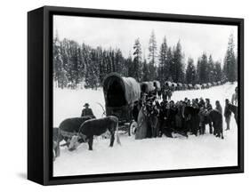 Wagon Party in Snow, 1935-Asahel Curtis-Framed Stretched Canvas