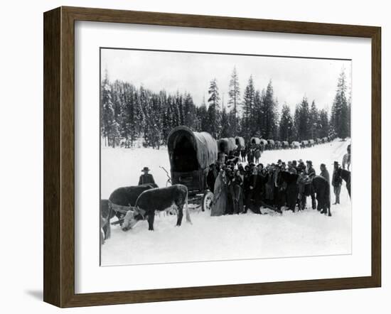 Wagon Party in Snow, 1935-Asahel Curtis-Framed Giclee Print