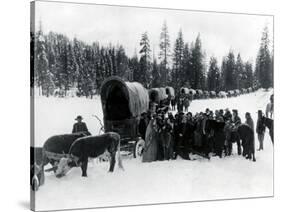 Wagon Party in Snow, 1935-Asahel Curtis-Stretched Canvas