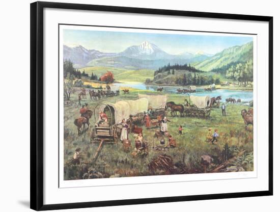 Wagon's West-David K^ Stone-Framed Collectable Print