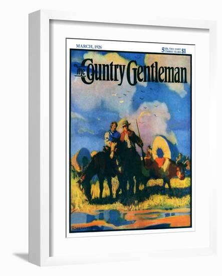 "Wagon Train," Country Gentleman Cover, March 1, 1926-R.W. Crowther-Framed Giclee Print