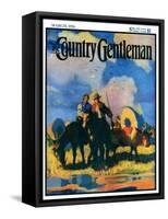 "Wagon Train," Country Gentleman Cover, March 1, 1926-R.W. Crowther-Framed Stretched Canvas