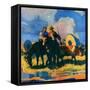 "Wagon Train,"March 1, 1926-R.W. Crowther-Framed Stretched Canvas