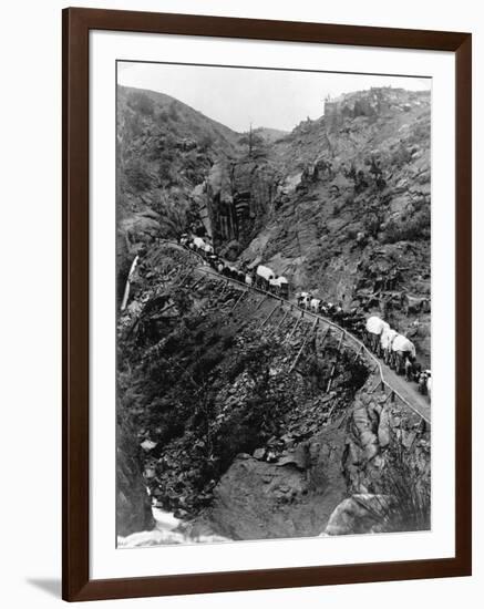 Wagon Train on Mountain Pass-null-Framed Photographic Print