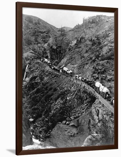 Wagon Train on Mountain Pass-null-Framed Photographic Print