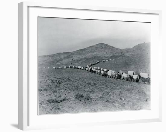 Wagon Train - Oregon Trail Wagon Train Reenactment, 1935-Ashael Curtis-Framed Giclee Print