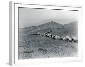 Wagon Train - Oregon Trail Wagon Train Reenactment, 1935-Ashael Curtis-Framed Giclee Print