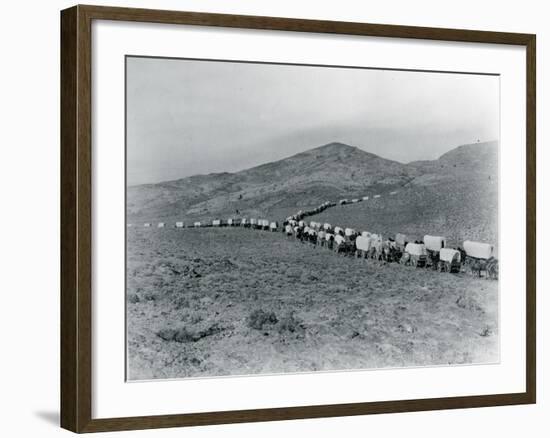 Wagon Train - Oregon Trail Wagon Train Reenactment, 1935-Ashael Curtis-Framed Giclee Print