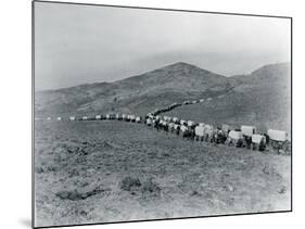 Wagon Train - Oregon Trail Wagon Train Reenactment, 1935-Ashael Curtis-Mounted Giclee Print