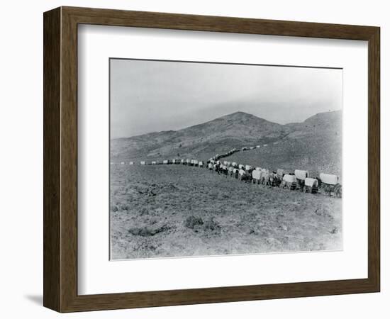 Wagon Train - Oregon Trail Wagon Train Reenactment, 1935-Ashael Curtis-Framed Giclee Print