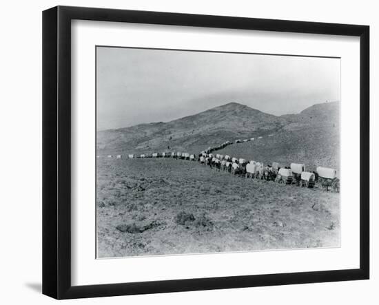 Wagon Train - Oregon Trail Wagon Train Reenactment, 1935-Ashael Curtis-Framed Giclee Print