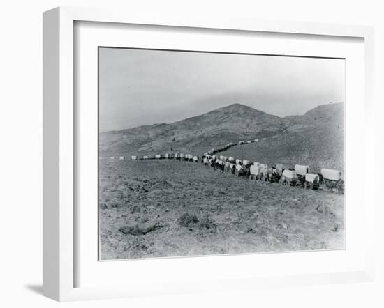 Wagon Train - Oregon Trail Wagon Train Reenactment, 1935-Ashael Curtis-Framed Giclee Print