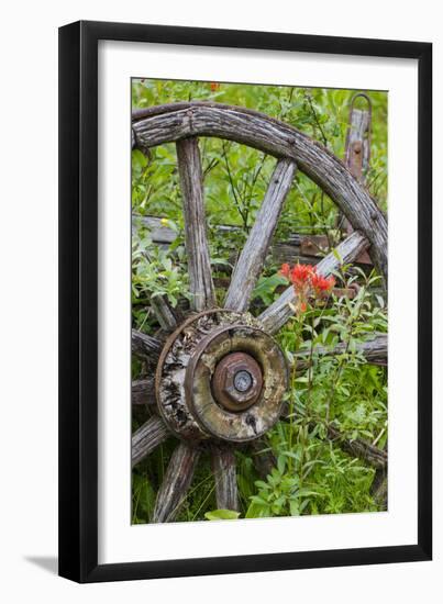 Wagon Wheel in Old Gold Town Barkersville, British Columbia, Canada-Michael DeFreitas-Framed Photographic Print