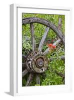 Wagon Wheel in Old Gold Town Barkersville, British Columbia, Canada-Michael DeFreitas-Framed Photographic Print