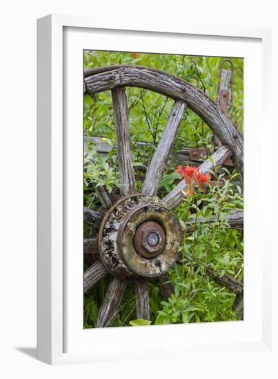 Wagon Wheel in Old Gold Town Barkersville, British Columbia, Canada-Michael DeFreitas-Framed Photographic Print