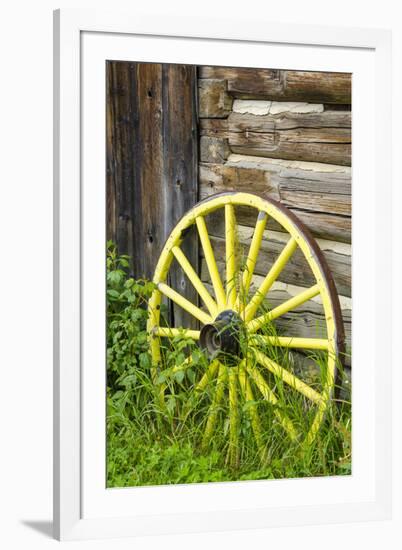 Wagon Wheel in Old Gold Town Barkersville, British Columbia, Canada-Michael DeFreitas-Framed Photographic Print