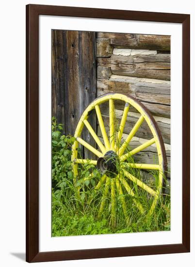 Wagon Wheel in Old Gold Town Barkersville, British Columbia, Canada-Michael DeFreitas-Framed Photographic Print