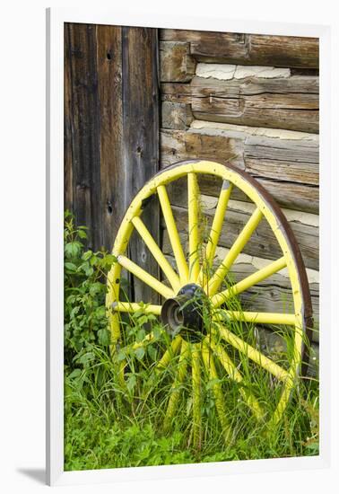 Wagon Wheel in Old Gold Town Barkersville, British Columbia, Canada-Michael DeFreitas-Framed Photographic Print