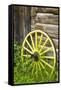 Wagon Wheel in Old Gold Town Barkersville, British Columbia, Canada-Michael DeFreitas-Framed Stretched Canvas