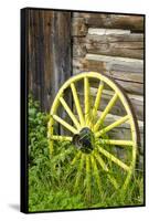 Wagon Wheel in Old Gold Town Barkersville, British Columbia, Canada-Michael DeFreitas-Framed Stretched Canvas