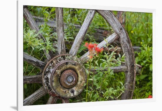 Wagon Wheel in Old Gold Town Barkersville, British Columbia, Canada-Michael DeFreitas-Framed Photographic Print