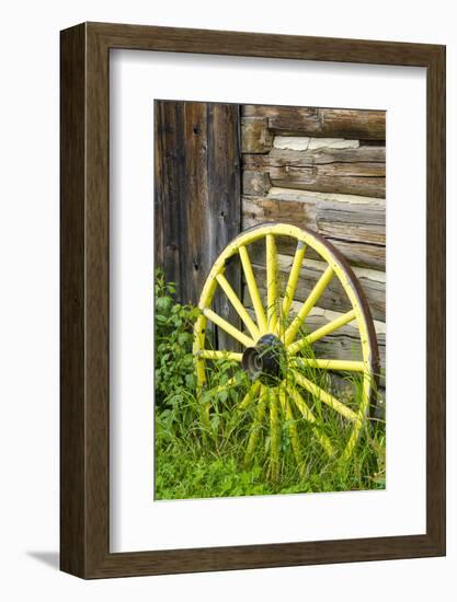 Wagon Wheel in Old Gold Town Barkersville, British Columbia, Canada-Michael DeFreitas-Framed Photographic Print