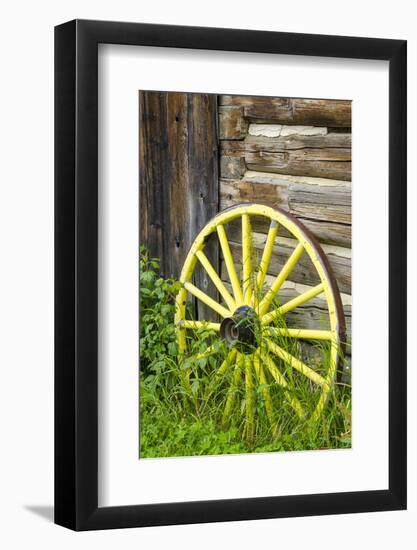 Wagon Wheel in Old Gold Town Barkersville, British Columbia, Canada-Michael DeFreitas-Framed Photographic Print