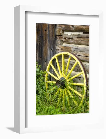 Wagon Wheel in Old Gold Town Barkersville, British Columbia, Canada-Michael DeFreitas-Framed Photographic Print