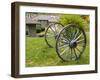 Wagon wheels at Oliver Lodge on Lake Winnipesauke, Meredith, New Hampshire, USA-Jerry & Marcy Monkman-Framed Photographic Print