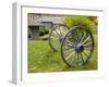 Wagon wheels at Oliver Lodge on Lake Winnipesauke, Meredith, New Hampshire, USA-Jerry & Marcy Monkman-Framed Photographic Print