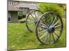 Wagon wheels at Oliver Lodge on Lake Winnipesauke, Meredith, New Hampshire, USA-Jerry & Marcy Monkman-Mounted Photographic Print