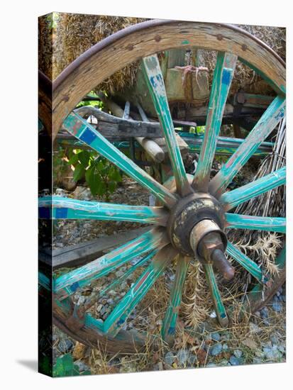 Wagon Wheels in Colorful Blues, Turkey-Darrell Gulin-Stretched Canvas