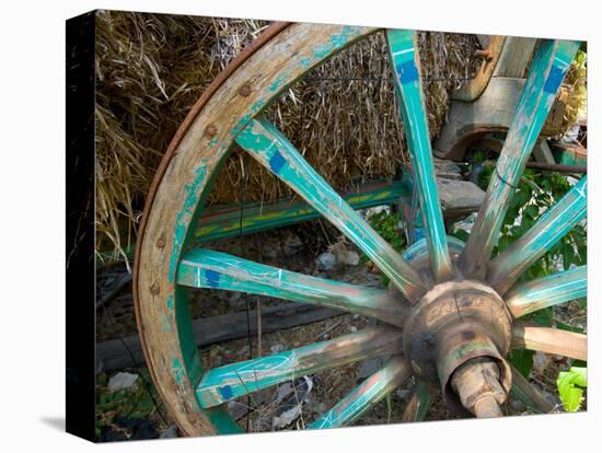 Wagon Wheels in Colorful Blues, Turkey-Darrell Gulin-Stretched Canvas