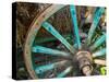 Wagon Wheels in Colorful Blues, Turkey-Darrell Gulin-Stretched Canvas