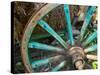 Wagon Wheels in Colorful Blues, Turkey-Darrell Gulin-Stretched Canvas