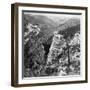Wagons Snaking Through Black Hill's Castle Creek Valley During George Custer's Expedition-null-Framed Photographic Print