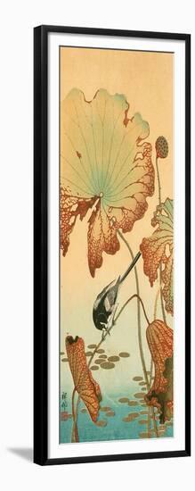 Wagtail and Lotus-Koson Ohara-Framed Giclee Print