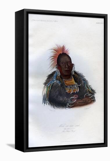 Wah-Ro-Nee-Sah, the Surrounder, an Otoe Chief, 1848-Harris-Framed Stretched Canvas