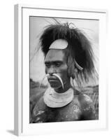 Wahgi Natives of the Central Highlands Wearing Elaborate Decorations During "Sing Sing" Celebration-Eliot Elisofon-Framed Photographic Print